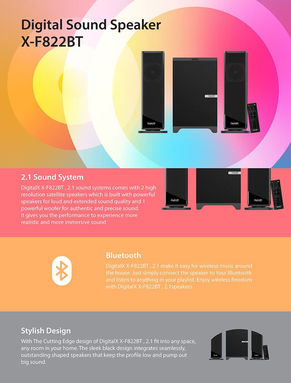 DigitalX X-F822BT speaker 